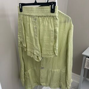 Zara Lime Green Collared Shirt
